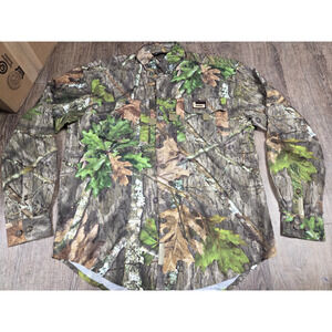 Banded Vented Long Sleeve Button Front Hunting Camo Shirt Obsession Print Small